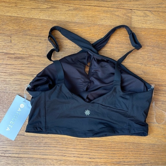 NEW Athleta Crossed Bikini Top Black A-C Cup 535779 Size Medium NWT - Picture 4 of 6